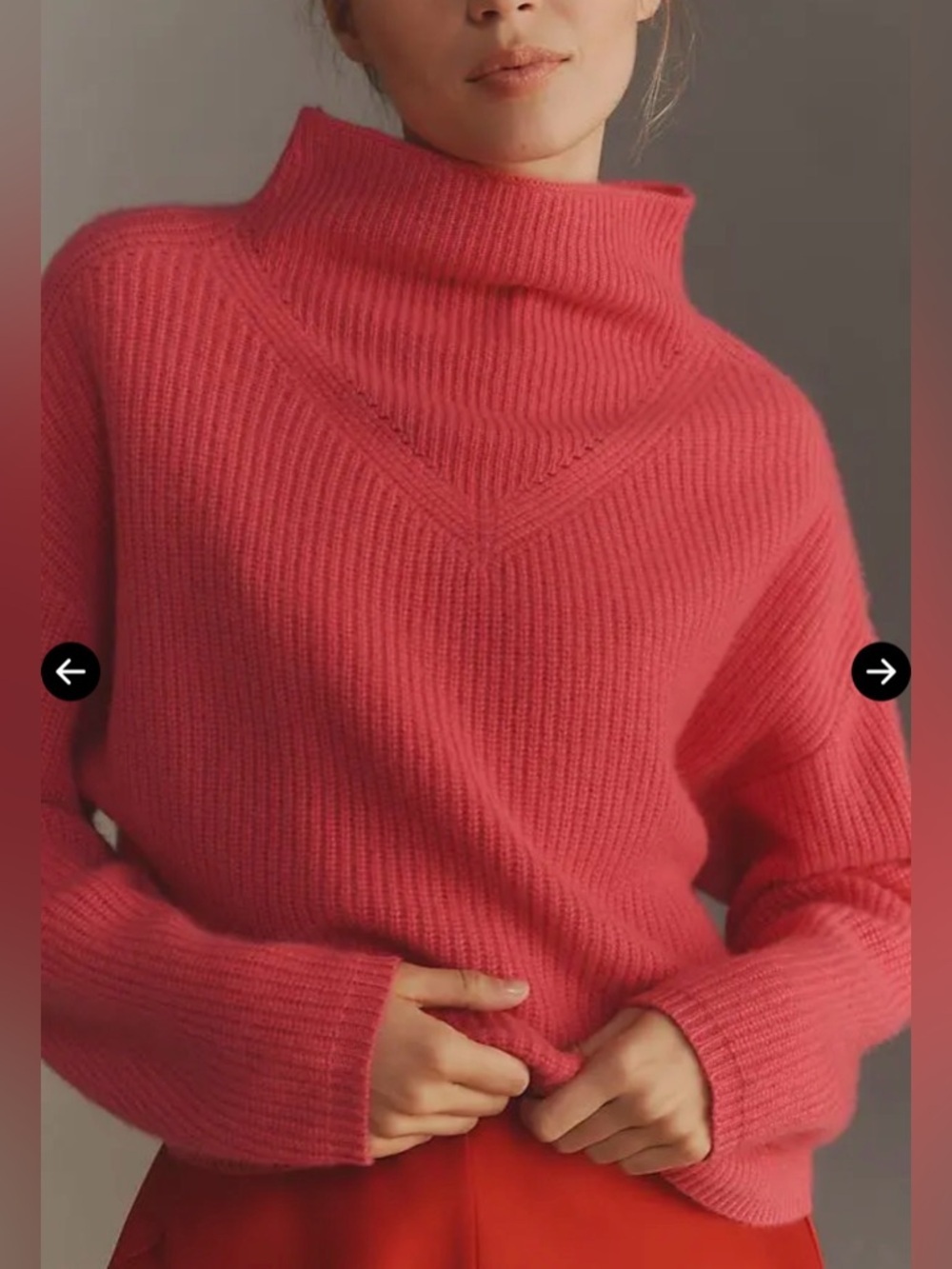 Small Anthropologie enza ribbed cashmere long sleeve sweater Hot bright Pink - Picture 16 of 17